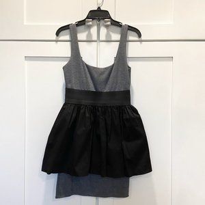 Necessary Objects Gray Bodycon Dress with Peplum Skirt Overlay